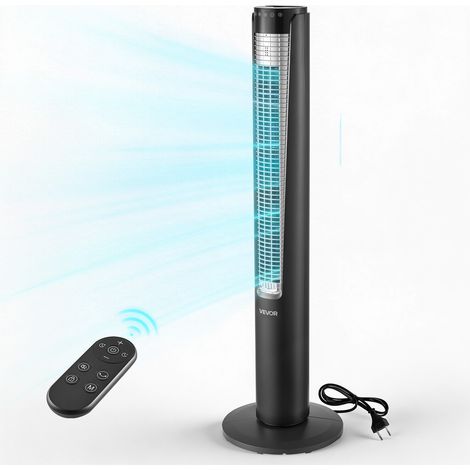 VEVOR Ventilatore a Torre Oscillante per Camera da Letto, Ventilatore a Torre Girevole 70 Gradi 3 Velocita, 4 Modalita e Timer, Flusso deAria 5,3 m/s, Circolazione deAria per Casa Soggiorno Ufficio