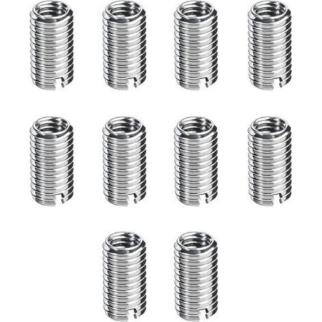 Lot de 10 inserts filetés M8/M10 – Écrous autotaraudeurs en acier inoxydable – Résistants aux vibrations – Pour réparation de filetage