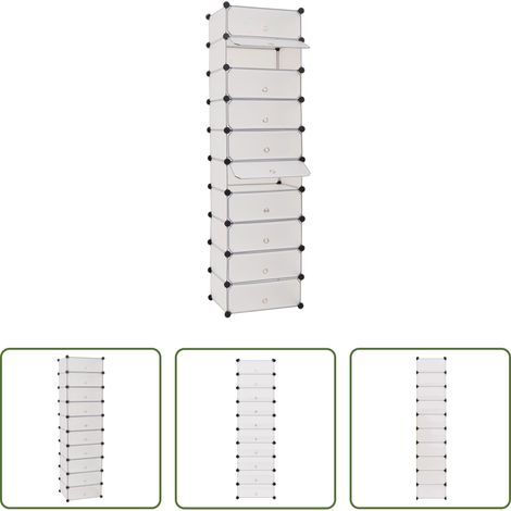 vidaXL Schuhordner - Schuh-Organizer Zusammenklappbar mit 10 Fächern Weiß (1/5)