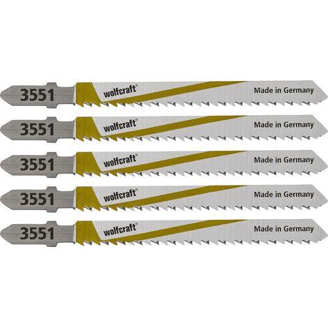 Lot de 5 Lames de scie sauteuse HCS longueur dentée/75 mm pas de dents/2,5 mm queue en T argent (1/5)