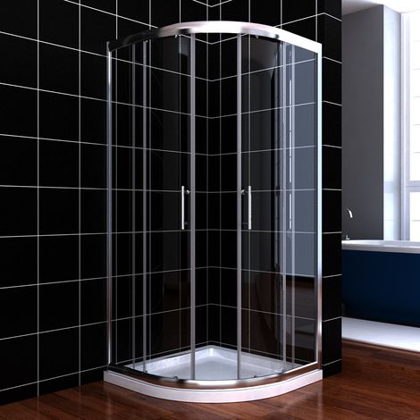 ELEGANT 800x800mm Quadrant Shower Cabin Walk in Corner Bathroom 6mm Tempered Glass Screen (1/5)