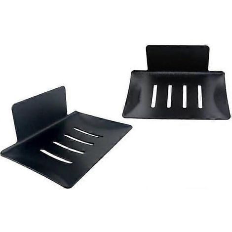 2 paniers porte-savon antirouille noir mat, panier de rangement pour savon de douche en acier inoxydable, adhésif ultra-résistant à séchage rapide sans perçage (1/5)