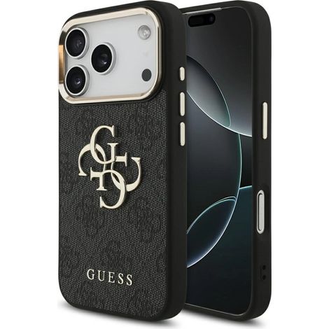 Coque Guess 4G avec grand logo 4G classique pour iPhone 17 Pro - Noir et or (1/5)
