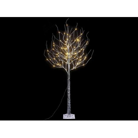 Alberi luminosi natalizi nero innevato m 1,80 H con 96 led bianco caldo e 36 rami. Ideali per decorazioni natalizie interne ed esterne, M 1,80 H