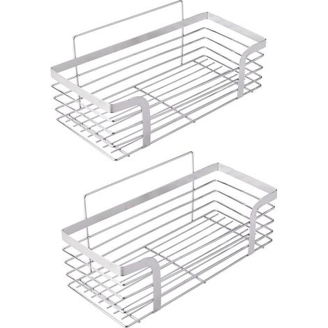 M34036A, Duschablage, bohrfreie Duschablage, Hängeduschkorb, Duschkorb aus Edelstahl, Seifenschale, grau (1/5)