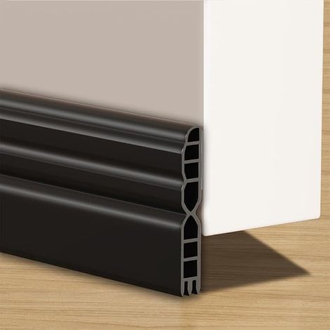 2 m cortable a 2 x 1 m extra grueso burlete autoadhesivo aislamiento acústico a prueba de viento protección contra el polvo mantiene el calor en la habitación negro 2 m (1/5)