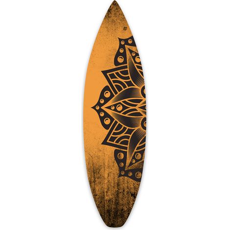 Planche de surf décorative tribal orange (1/4)