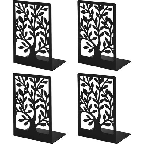 Presse-Livres En Métal Noir 12x17 5x8 5 Cm Style 2 Antidérapant Pour Rangement De Classeurs Cd Dvd Idéal Enfant Bureau École Maison