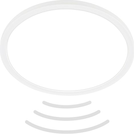 Plafonnier LED avec détecteur de mouvement IP44 portée 3m, couleur de lumière blanc neutre, plat, détection 120 degrés, plafonnier LED, panneau LED, 29x3 cm, blanc (1/5)