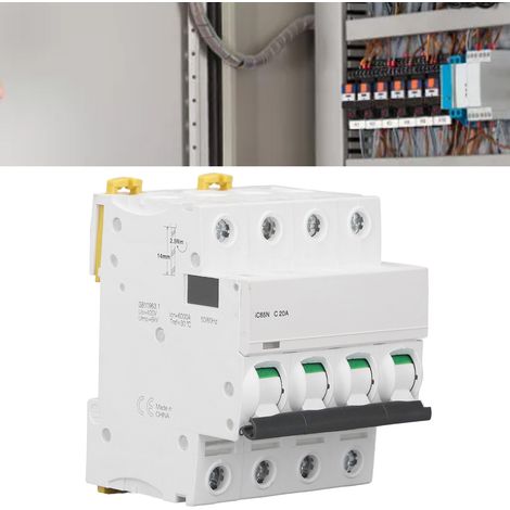Disjoncteur miniature iC65N 4P, montage sur rail DIN, basse tension 400 V, pouvoir de coupure 6000 A, contacts argentés C20A (1/5)