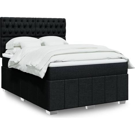 Boxspringbett mit Matratze Schwarz 160x200 cm Stoff vidaXL (1/5)