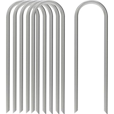 Trampoline Anchors Rustproof Trampoline Safety Steel Stake, Heavy Duty U Type Pointed Ends Safety Ground Anchor for Soccer Goals, Camping Tents and 8pcs Deco (1/5)