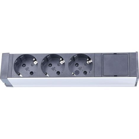 Multiprise en Aluminium de 25,4 cm, 3 Prises, sans câble, avec (1/4)