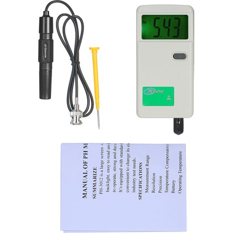 PH-3012B Testeur portable de haute précision avec affichage rétroéclairé de la qualité de l'eau pour laboratoire, culture hydroponique, aquarium, piscine Blanc PH-3012B (1/5)