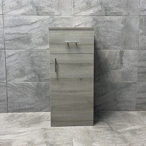 Drawerline Unit Grey Ash Finish Bathroom Storage Cupboard 350mm Stack (1/4)
