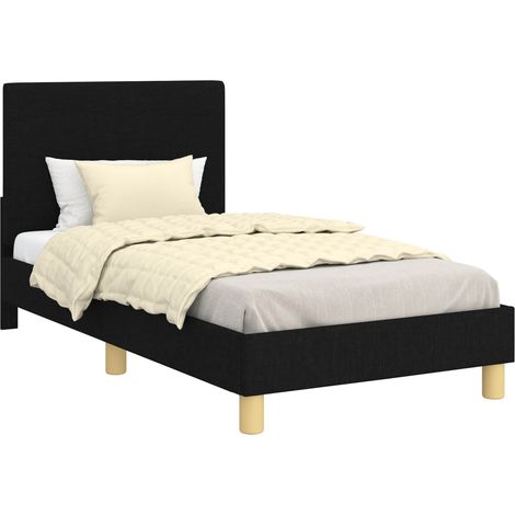Children's Bed Frame with Headboard Black 80 x 160 cm Fabric vidaXL