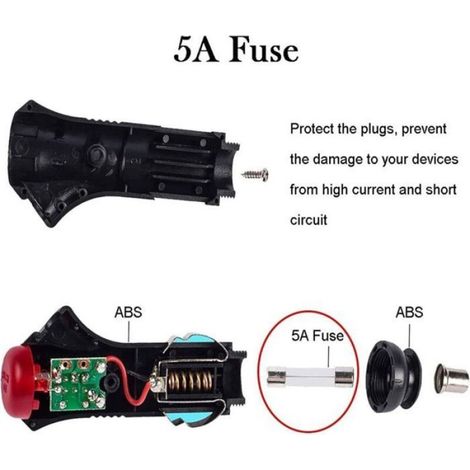 Allume-Cigare - Rallonge 150 cm - Interrupteur Marche/Arrêt - Fusible 5 A - Compatible 12 V / 24 V - Voiture Moto Camion - 1 Pièce (1/5)
