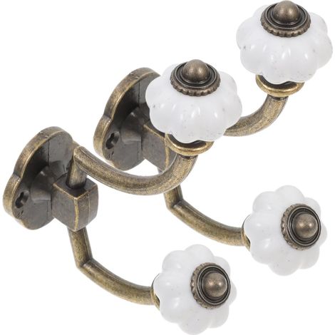 Patères murales rétro en alliage de zinc, porte-manteaux double tête, support à chapeaux à fixer sur porte, lot de 2, style antique, rangement et organisation pour la maison -