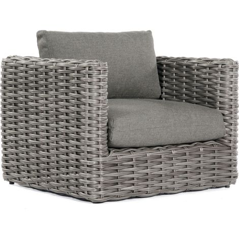 Lounge-Sessel Sands PE-Kunststoffgeflech t charcoal inkl. Kissen SonnenPartner