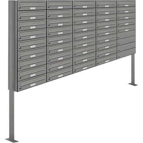 41er Premium Standbriefkasten RAL 9007 freistehend Postkasten Ständer 5x9 (1/5)