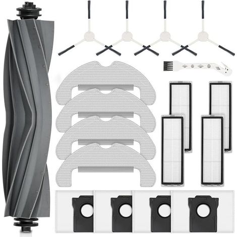Set of 18 Replacement Accessories for Dreame D10 Plus Gen 2 Robot Vacuum Cleaner: 1 Main Brush, 4 Filters, 4 Dust Bags, 4 Cleaning Pads, 4 Side Brushes, 1 Cleaning Brush (1/5)