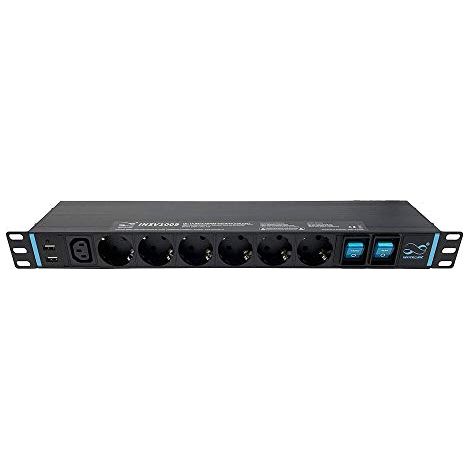 Infitronic INSV1009 Infitronic-INSV1009-19 Bloc multiprise 1 U 14 Prises + 1 Chargeur USB IEC C13 + 2 parasurtenseurs individuels (1/5)