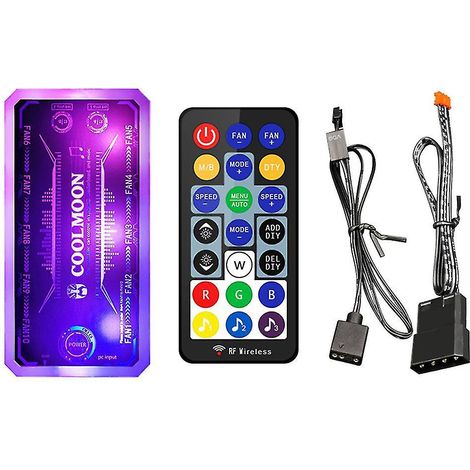 Contrôleur de musique pour ventilateurs RGB Coolmoon, boîtier de refroidissement PC, hub de ventilateurs silencieux (1/4)