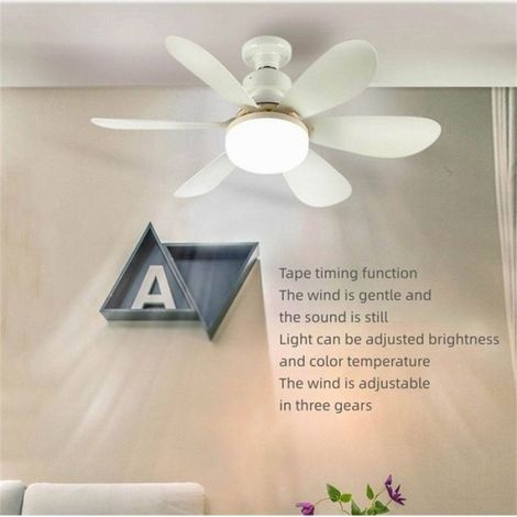 Ventilateur Plafond LED 52cm 40W, Dimmable Télécommande, 6 Pales E27, Pour Chambre Salon (1/5)