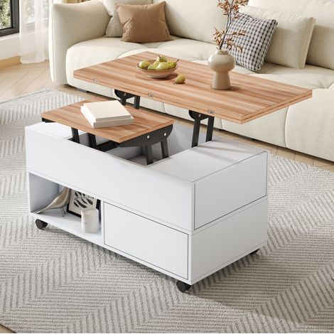 Mesa centro elevable con almacenaje 100x50 cm OKMYHOME (1/5)