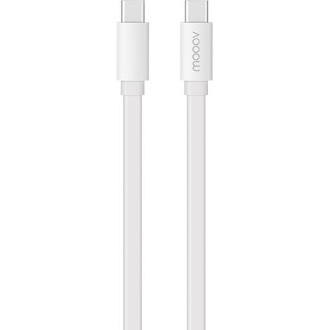 Câble USB-C / USB-C plat 3 m - blanc (1/3)