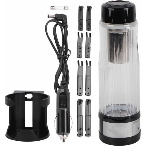 Bouilloire électrique de voiture 12V / 24V 95W 420ml avec porte-bouteille et support pour tasse chauffante (noir) (1/5)