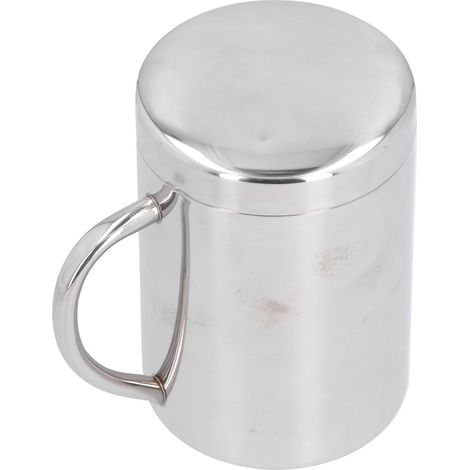 Tasse à café double paroi en acier inoxydable avec anse, tasse pour enfants avec couvercle, isolation thermique et protection anti-brûlure