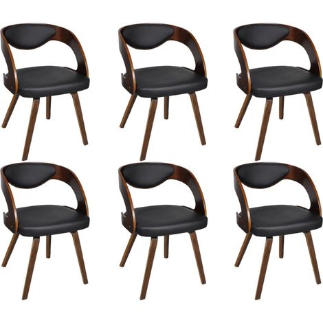 Maison Exclusive - Esszimmerstühle 6 Stk. Braun Kunstleder (1/5)
