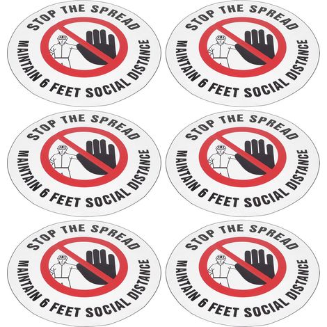 Lot de 2 autocollants muraux « Distanciation sociale » pour la maison, les supermarchés et les lieux publics. (1/5)