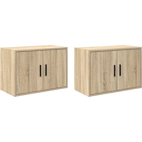 Juego de 2 armarios de pared para garaje 60 x 30 x 41 cm práctico espacio de almacenamiento diseño moderno madera de roble Sonoma de ingeniería 020051440 (1/5)
