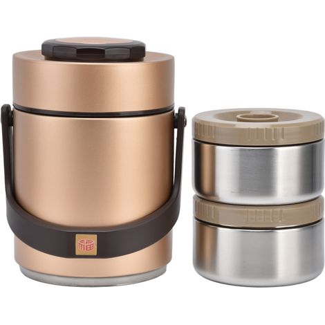 Boîte Bento Isotherme en Acier Inoxydable 1,5L Grande Capacité pour Déjeuner Adulte Étudiant (1/5)