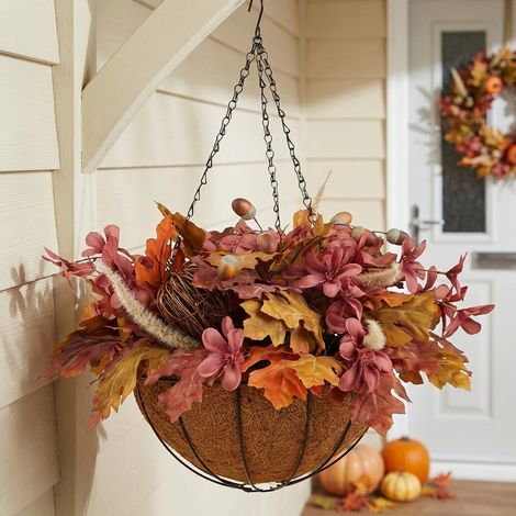 Autumnal Fall Bloom Hanging Basket Arrangement (1/2)