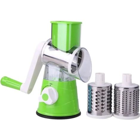 vert clair - Robot ménager cuisine avec ventouses, broyeur coupe légumes, tambour à fruits, râpe à main, tran (1/4)