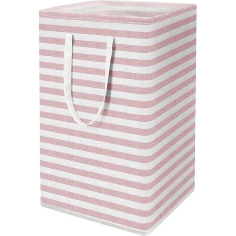 Panier à linge, grand panier à linge pliable de 75 L avec poignées, panier à linge autoportant résistant à l'eau, panier de rangement, sacs de rangement pour vêtements et jouets, 24,4" (H), rose,de DE (1/5)