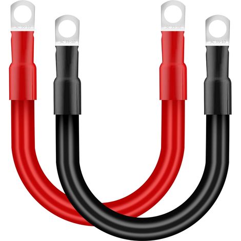 Cable Batterie Voiture 35mm² 30cm Câble Onduleur de Batterie 2AWG 12V Câble de Batterie avec M10 Cosses à œillets pour Camion Auto Moto Marine Solaire Rouge et Noir 2 Pièces (1/5)