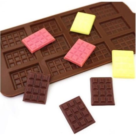 4 Pcs Moule Silicone Chocolat 12 Cavités Antiadhésifs Moules à Chocolat Mini Moule Tablette Chocolat Pieces en multi MOULE A GATEAU (1/4)