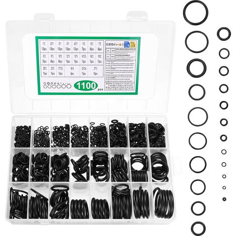 1100 Pieces Seals Plumbing Assortment, Rubber O-Rings, Rubber Washer, O-Rings for Automotive Taps, Plumbing, Air or Gas Repair (1/5)