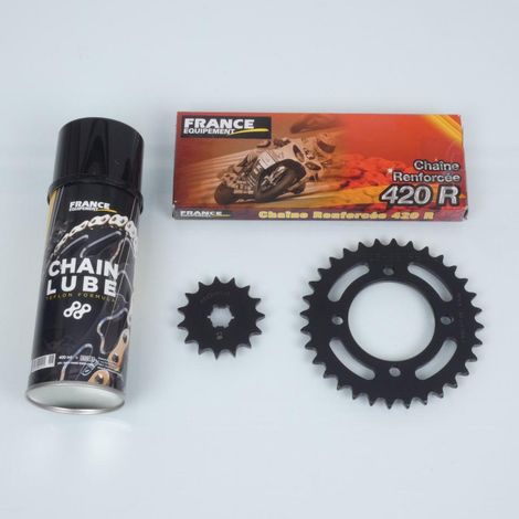 Kit chaîne FE pour moto enfant Yamaha 80 PW 1983 à 1986 15x32 pas