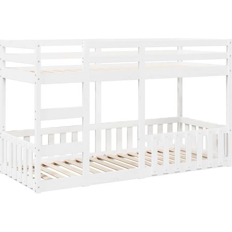 Maison Exclusive - Letto a Castello Bianco 90x200 cm in Legno Massello di Pino