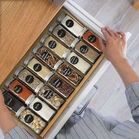 Ensemble de porte epices en bambou reglable - 8 compartiments (1/5)