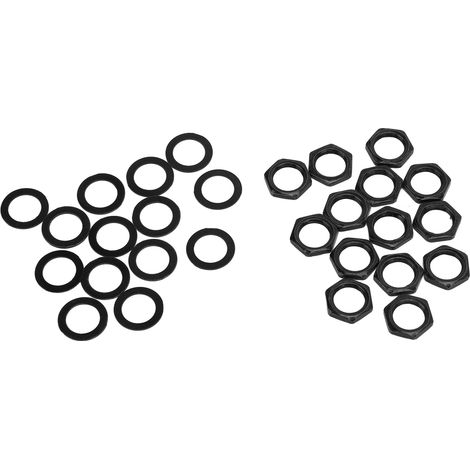 G3/8-Zoll-Innengewindemuttern, Metallscheibe, Instrumentenbuchsen-Montagesatz für E-Gitarre und E-Bass, Schwarz (1/5)