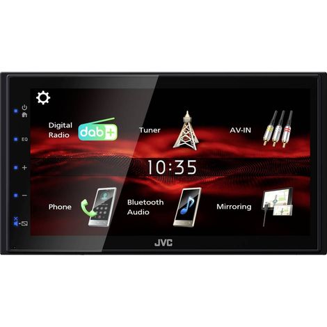 JVC KW-M180DBT - Radio multimediale concon display capacitivo di17,3 cm (6,8 pollici) de avvio rapido e Android mirror avia de USB (4 x 45W, DSP, Dab+/FM, BT, 3X pre-uscite 2V,USB, controllo (1/2)