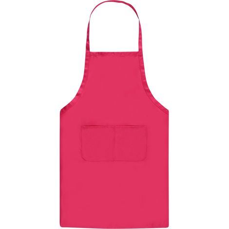 Tablier De Cuisine - Tablier De Travail À Col Et Taille - Polyester - 72,5 X 58 Cm - Rose Fuchsia - 1 Pièce