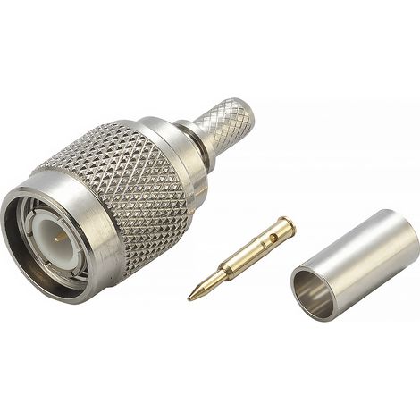Connecteur coaxial RS PRO Mâle Droit, raccordement A sertir 50O Montage sur câble ( Prix pour 1 )