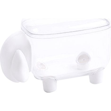 Porte-coton-tige en forme de mouton, boîte de rangement transparente pour cure-dents, décoration maison blanche (1/5)